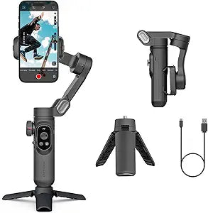 Gimbal Stabilizer for Smartphone,LED Light OLED Screen 3-Axis Gimbal,Gesture Control,Face Tracking,Magnetic Charging,Gimbal Stabilizer for Android&iPhone -AOCHUAN Smart XPro